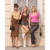 image:imageMANGOPOP Shapewear Bodysuits for Women Tummy Control Scoop Neck Short Sleeve Seamless Thong Compression body shaper TopsFlesh