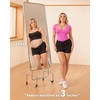 image:imageMANGOPOP Shapewear Bodysuits for Women Tummy Control Scoop Neck Short Sleeve Seamless Thong Compression body shaper TopsPink