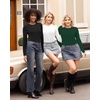 image:imageMANGOPOP Womens Body Suits Round Neck Loose Fit Satin Blouse Long Sleeve Bodysuit Tops02 White