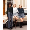 image:imageMANGOPOP Womens Body Suits Round Neck Loose Fit Satin Blouse Long Sleeve Bodysuit TopsBlue