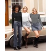 image:imageMANGOPOP Womens Body Suits Round Neck Loose Fit Satin Blouse Long Sleeve Bodysuit TopsDark Heather Grey