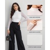 image:imageMANGOPOP Womens Mock Turtle Neck Bodysuit Mesh Long Sleeve Body Suit Sexy Sheer Going Out Tops02 White