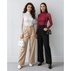 image:imageMANGOPOP Womens Mock Turtle Neck Bodysuit Mesh Long Sleeve Body Suit Sexy Sheer Going Out Tops04 Burgundy