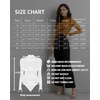image:imageMANGOPOP Womens Mock Turtle Neck Bodysuit Mesh Long Sleeve Body Suit Sexy Sheer Going Out Tops05 Light Coffee
