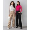 image:imageMANGOPOP Womens Mock Turtle Neck Bodysuit Mesh Long Sleeve Body Suit Sexy Sheer Going Out Tops06 Rose Pink