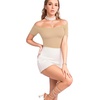 image:imageMANGOPOP Womens Off The Shoulder Long Sleeve Short Sleeve Bodysuit Sexy Backless Body Suit Tops03 Short Sleeve Mocha
