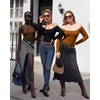 image:imageMANGOPOP Womens Off The Shoulder Long Sleeve Short Sleeve Bodysuit Sexy Backless Body Suit TopsLong Sleeve Blush