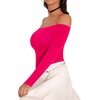 image:imageMANGOPOP Womens Off The Shoulder Long Sleeve Short Sleeve Bodysuit Sexy Backless Body Suit TopsLong Sleeve Rose Red
