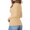 image:imageMANGOPOP Crew Neck Long Sleeve T Shirts for Women Fitted Shirts Tight Neck T Shirts Basic Tee TopsA03 Nude