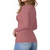 image:imageMANGOPOP Crew Neck Long Sleeve T Shirts for Women Fitted Shirts Tight Neck T Shirts Basic Tee TopsMarsala