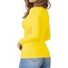 image:imageMANGOPOP Crew Neck Long Sleeve T Shirts for Women Fitted Shirts Tight Neck T Shirts Basic Tee TopsYellow