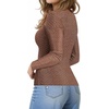 image:imageMANGOPOP Crew Neck Long Sleeve T Shirts for Women Fitted Shirts Tight Neck T Shirts Basic Tee TopsZ2coffee