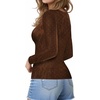 image:imageMANGOPOP Crew Neck Long Sleeve T Shirts for Women Fitted Shirts Tight Neck T Shirts Basic Tee TopsZ3coffee