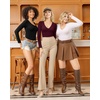 image:imageMANGOPOP Deep V Neck Long Sleeve Shirts for Women Sexy Slim Fitted T Shirt TopsBlong Sleeve Burgundy
