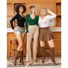 image:imageMANGOPOP Deep V Neck Long Sleeve Shirts for Women Sexy Slim Fitted T Shirt TopsBlong Sleeve Dark Green