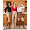 image:imageMANGOPOP Deep V Neck Long Sleeve Shirts for Women Sexy Slim Fitted T Shirt TopsBlong Sleeve Red