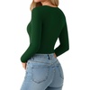 image:imageMANGOPOP Double Lined Long Sleeve Tops for Women Crew Neck T Shirts Basic Tee Womens Going Out Tops Trendy 2025Long Sleeve Deep Green