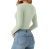 image:imageMANGOPOP Double Lined Long Sleeve Tops for Women Crew Neck T Shirts Basic Tee Womens Going Out Tops Trendy 2025Long Sleeve Misty Jade