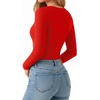 image:imageMANGOPOP Double Lined Long Sleeve Tops for Women Crew Neck T Shirts Basic Tee Womens Going Out Tops Trendy 2025Long Sleeve Red