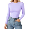 image:imageMANGOPOP Double Lined Long Sleeve Tops for Women Crew Neck T Shirts Basic Tee Womens Going Out Tops Trendy 2025Long Sleeve Very Peri