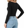 image:imageMANGOPOP Long Sleeve Shirts for Women Thermal Crew Neck Fitted Fleece Tops Trendy Going Out Fall Winter Womens Tops 2026A01 Black