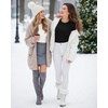 image:imageMANGOPOP Long Sleeve Shirts for Women Thermal Crew Neck Fitted Fleece Tops Trendy Going Out Fall Winter Womens Tops 2026A02 White