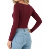 image:imageMANGOPOP Long Sleeve Shirts for Women Thermal Crew Neck Fitted Fleece Tops Trendy Going Out Fall Winter Womens Tops 2026Burgundy