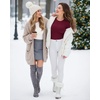 image:imageMANGOPOP Long Sleeve Shirts for Women Thermal Crew Neck Fitted Fleece Tops Trendy Going Out Fall Winter Womens Tops 2026Burgundy