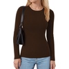 image:imageMANGOPOP Long Sleeve Shirts for Women Thermal Crew Neck Fitted Fleece Tops Trendy Going Out Fall Winter Womens Tops 2026Coffee