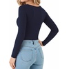 image:imageMANGOPOP Long Sleeve Shirts for Women Thermal Crew Neck Fitted Fleece Tops Trendy Going Out Fall Winter Womens Tops 2026Deep Blue