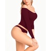 image:imageMANGOPOP Off The Shoulder Tops for Women Sexy Long Sleeve T Shirt Slim Fitted Tee Casual Blouse Going Out TopsB1long Sleeve Burgundy