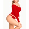 image:imageMANGOPOP Off The Shoulder Tops for Women Sexy Long Sleeve T Shirt Slim Fitted Tee Casual Blouse Going Out TopsB2long Sleeve Red