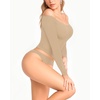 image:imageMANGOPOP Off The Shoulder Tops for Women Sexy Long Sleeve T Shirt Slim Fitted Tee Casual Blouse Going Out TopsB7long Sleve Mocha