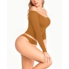 image:imageMANGOPOP Off The Shoulder Tops for Women Sexy Long Sleeve T Shirt Slim Fitted Tee Casual Blouse Going Out TopsB8long Sleeve Camel