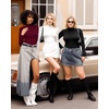 image:imageMANGOPOP Womens Mock Turtle Neck Slim Fit Long Sleeve Shirts Fall Fashion Tight Tops Basic Tee Winter Undershirt02 White