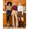 image:imageMANGOPOP Womens Mock Turtle Neck Slim Fit Long Sleeve Shirts Fall Fashion Tight Tops Basic Tee Winter Undershirt07 Burgundy