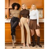 image:imageMANGOPOP Womens Mock Turtle Neck Slim Fit Long Sleeve Shirts Fall Fashion Tight Tops Basic Tee Winter Undershirt09 Coffee
