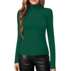 image:imageMANGOPOP Womens Mock Turtle Neck Slim Fit Long Sleeve Shirts Fall Fashion Tight Tops Basic Tee Winter Undershirt11 Deep Green
