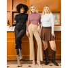 image:imageMANGOPOP Womens Mock Turtle Neck Slim Fit Long Sleeve Shirts Fall Fashion Tight Tops Basic Tee Winter Undershirt14 Marsala