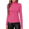 image:imageMANGOPOP Womens Mock Turtle Neck Slim Fit Long Sleeve Shirts Fall Fashion Tight Tops Basic Tee Winter Undershirt15 Blush