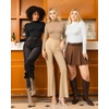 image:imageMANGOPOP Womens Mock Turtle Neck Slim Fit Long Sleeve Shirts Fall Fashion Tight Tops Basic Tee Winter Undershirt18 Light Camel