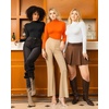 image:imageMANGOPOP Womens Mock Turtle Neck Slim Fit Long Sleeve Shirts Fall Fashion Tight Tops Basic Tee Winter Undershirt22 Orange
