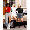 image:imageMANGOPOP Womens Mock Turtle Neck Slim Fit Long Sleeve Shirts Fall Fashion Tight Tops Basic Tee Winter UndershirtBlackWhiteRed