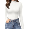 image:imageMANGOPOP Womens Mock Turtle Neck Slim Fit Long Sleeve Shirts Fall Fashion Tight Tops Basic Tee Winter UndershirtBlackWhiteRed