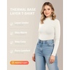image:imageMANGOPOP Womens Mock Turtleneck Long Sleeve Shirt Fall Outfits Fashion Thermal Undershirt Basic Tops Fleece Lined Tee 202502 White