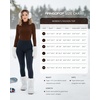 image:imageMANGOPOP Womens Mock Turtleneck Long Sleeve Shirt Fall Outfits Fashion Thermal Undershirt Basic Tops Fleece Lined Tee 2025Coffee