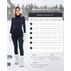 image:imageMANGOPOP Womens Mock Turtleneck Long Sleeve Shirt Fall Outfits Fashion Thermal Undershirt Basic Tops Fleece Lined Tee 2025Deep Blue