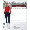 image:imageMANGOPOP Womens Mock Turtleneck Long Sleeve Shirt Fall Outfits Fashion Thermal Undershirt Basic Tops Fleece Lined Tee 2025Red