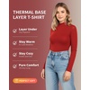 image:imageMANGOPOP Womens Mock Turtleneck Long Sleeve Shirt Fall Outfits Fashion Thermal Undershirt Basic Tops Fleece Lined Tee 2025Red