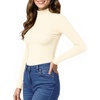 image:imageMANGOPOP Womens Mock Turtleneck Shirt Long Sleeve Thermal Polar Fleece Lined Basic Tops Going Out 2025 Trendy WearA2 Creamy White
